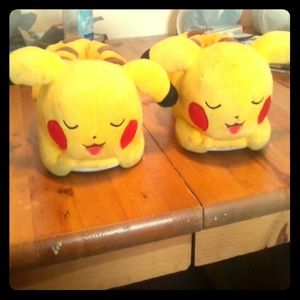 Sleeping Pikachu slippers